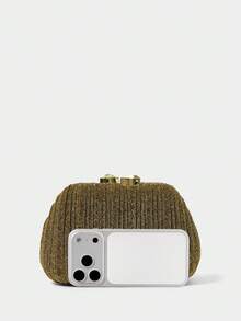 SHECARRY Women's Elegant Fashion Party Clutch Bag - Gold - View 5