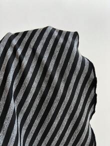 Elamini Women's Gray Striped Casual Sleeveless Halter Top, Versatile New Style, Spring/Autumn - Grey - View 6