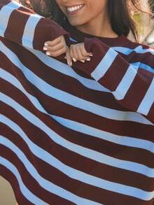 WESTFADE 条纹圆领长袖宽松针织毛衣 - 彩色 - 查看 6