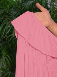 Slaydiva 新款休闲度假白色无肩带高开衩连体裤 - 淺粉色 - 查看 7