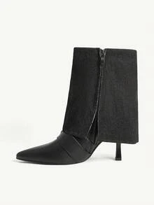 CUCCOO CHICEST Women's Pointed Toe Buckle Design Fashion Stiletto Ankle Boots Fall Shoes - Black - View 11