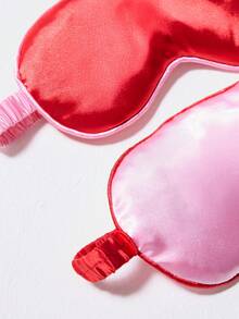 MUSERA Blindfold Set Contrast Colour Satin Elasticated Ruched Strap Eyemask Cute Girly Daily Accessory Sleep Valentines - Multicolor - View 6