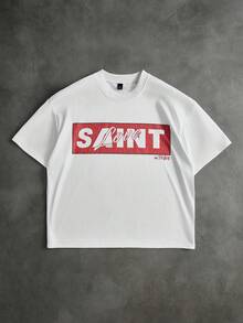 Pavtros品牌时尚圣人印花T恤，适合日常穿着、情人节礼物、居家游戏、户外音乐节、休闲外出、朋友聚会、送给孩子的礼物、送给男友/丈夫的礼物、周年纪念礼物 - 白色 - 查看 2