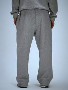 Musero Wide Leg Baggy Style Fleece Sweat Pant Trouser Elasticated Drawstring Waistband Jogger Autumn Winter Essentials Gymwear Athletic Gym - Grey - View 4