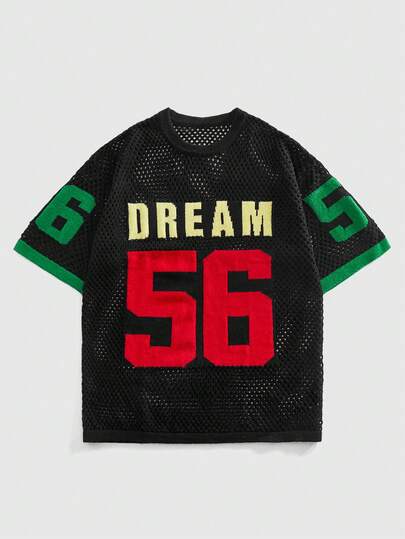 ROMWE MEN Áo len nam cổ tròn phối màu tương phản, phong cách retro.