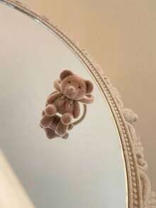 Joivida Flocked Bear Cartoon Ring, Plush Bow Adjustable Jewelry, Sweet Gift For Friends, Fashionable Ring, Cute Animal Ring Gift - Multicolor - View 10