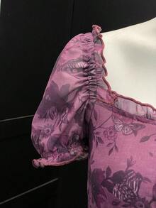 EgrlEra Women's Sexy Rhinestone Lace Fabric Lace-Up Design Mini Dress - Multicolor - View 5