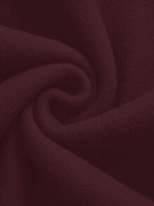 INAWLY 女式纯色圆领宽松休闲运动衫 - 酒紅色 - 查看 4