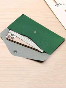 1pc PU Leather Money Envelopes For Cash, Reusable Cash Envelope Wallet For Travel And Budgeting, Multifunctional Banknote Wallet Cover Envelope Clip Coin - Multicolor - View 5