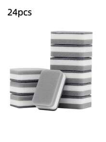 24件套清洁海绵、百洁布、方形抹布、简约洗碗巾、水槽/炉灶清洁布、抗菌可水洗清洁刷，厨房用品，小型厨房清洁工具 - 灰色 - 查看 7