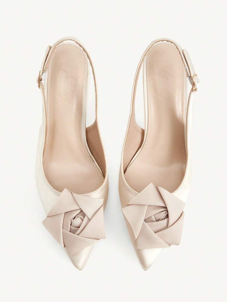 CUCCOO CHICEST Women's Pointed Toe Buckle Design Fashionable High Heels, Versatile For Daily Wear Wedding Shoes Summer Shoes Bride Shoes