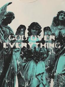 ROMWE MEN Street Life Áo thun nam tay ngắn cổ tròn in chữ thiên thần, kiểu dáng rộng rãi, thoải mái. - Màu be - Xem 3