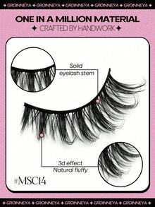 漫画风猫眼假睫毛10对装，浓密水貂毛交叉假睫毛，动漫派对妆容及旅行必备 (MSC14)，送朋友的礼物 - 黑色 - 查看 5