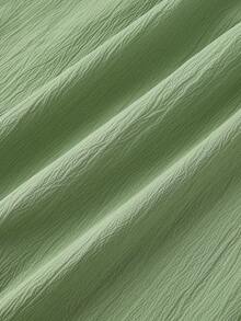 SHEIN MOD Đầm midi xòe màu xanh lá cây thắt chéo – Hoàn hảo cho kỳ nghỉ, hẹn hò, dã ngoại, tiệc tùng, dạ hội, lễ hội và sinh nhật; Phong cách cổ điển lãng mạn. - màu xanh lá - Xem 4