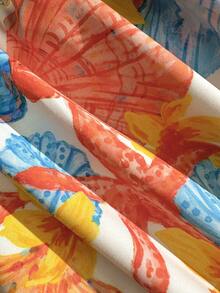 Soleia Women's Vacation Starfish Print Ruched Textured Halter One-Piece Swimsuit - Multicolor - View 7