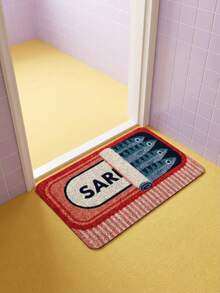 Joivida 1 件装沙丁鱼图案多巴胺硅胶卷帘门垫，家用耐磨防污门垫，防刮防尘，可裁剪，情人节礼物 - 彩色 - 查看 3