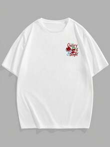 VIVINTIMO Men's Funny Fruit Cherry Print Casual T-Shirt - White - View 2