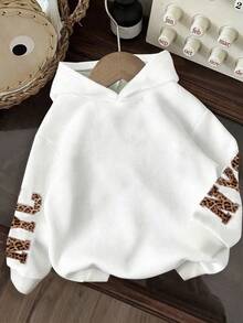 SHEIN Áo nỉ dài tay dáng rộng in họa tiết da báo dành cho nữ cỡ lớn. - trắng - Xem 2