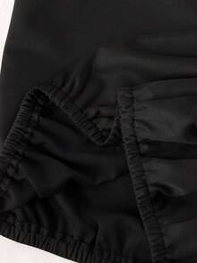 Dewbera Women's Letter Print Off-Shoulder Loose Fit Long Sleeve Sweatshirt - Black - View 8