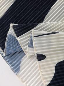 Franclia Elegant och sexig bandeauklänning med heltäckande tryck och rynka för kvinnor, sommar - Multifärgad - Visa 6