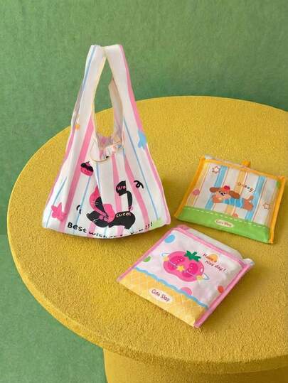 Joivida 1个购物手提袋 - 轻便可折叠杂货袋，带顶部提手，可重复使用，适合购物、生日、婚礼、日常使用 - 涤纶材质，女士礼物，可重复使用的购物袋，多功能手提袋