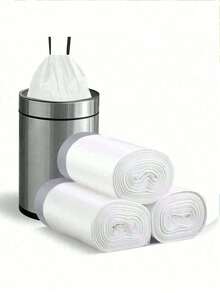 10 Roll Set (150PCS) Drawstring Garbage Bag, Suitable For Small Kitchens, Bathrooms, Bedrooms, Super Strong, Odorless Garbage Bags, Disposable Garbage Bags, Can Liners, Cleaning Supplies, Commercial Use, Suitable For Kitchens, Living Rooms, Bathrooms, Offices, And Hotels - Multicolor - View 3