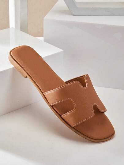 SHUZIA Women's Solid Color Flat Sandals, Suitable For Daily Wear Spring Shoes Spring Break Easter Vacation Shoes Casual Shoes Beach Shoes Mother's Day Present Valentine's Day