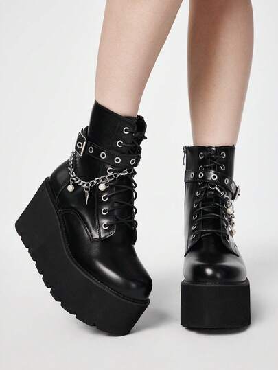 ROMWE Grunge Punk 女士踝靴和短靴