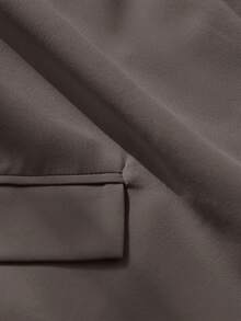 CLARA VERO Blazer With Single Button Closure And Flap Pockets, Paired With Matching High-Waist Trousers, Elegant Two Pieces Suit Set - Grey - View 3