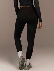 Fluxe 女士休闲纯色打底裤 - 黑色 - 查看 2