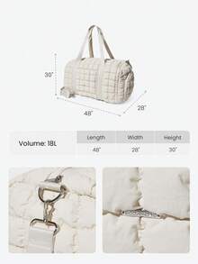 GLOWMODE 40L Maxi Vattentålig Justerbar Avtagbar Rem Sidoförvaring av Sneakers Blixtlåsfickor Vadderade Handväskor Crossbodyväskor Gym Studio Resor Dagligen Casual - Benvit - Visa 7