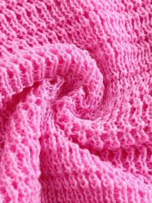 Olithes Women's Sexy & Sweet Hollow Out 3D Floral Knitted Camisole Dress - Pink - View 4