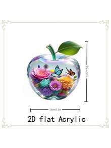 Acrylic 2D Apple Figurine - Valentine's Day, Mother's Day, Christmas, Easter Crafts - Gift For People - Flowers and Butterflies - View 6