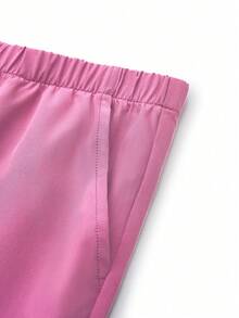 TaskEZ Conjunto de uniformes médicos: Parte superior de cuello en V de manga corta y pantalones para trabajadores de la salud - Rosa - Ver 4