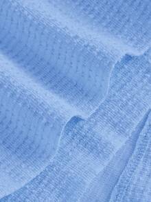 SHEIN MOD Váy quần dài bằng vải tweed màu xanh dương ôm sát, thanh lịch, cạp thấp. - Màu xanh lam - Xem 3