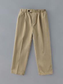 Young BoyWhite Pants With Waist Buckle Design, Suitable For Parties, Festivals, And Gatherings - Khaki - View 2