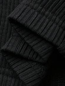 FRIFUL Bộ jumpsuit nữ hai dây, chất liệu vải kẻ sọc, viền bèo nhún, ống rộng, kiểu dáng nghỉ mát. - màu đen - Xem 5