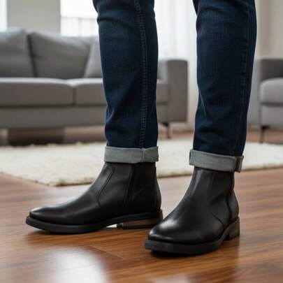 Botin de caballero en piel de res