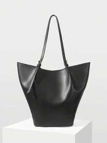 MOTF PREMIUM WOMEN'S MINIMALIST LARGE CAPACITY PU LEATHER TOTE BAG - Black - View 1