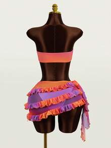 Zestiva Basics 女士性感扎染印花抹胸比基尼套装 - 粉色 - 查看 2