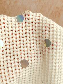 Soleia Women's Vacation Sequin Cropped Halter Knit Top And Knitted Mini Skirt 2 Pieces Set - White - View 6