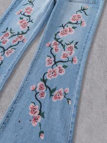 Manfinity Denimwave Quần jeans ống đứng loe dành cho nam, có họa tiết. - Rửa trung bình - Xem 4