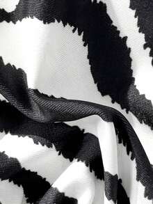 Swim Vcay 女士性感挂脖斑马纹比基尼泳装套装，夏季海滩 - 黑與白 - 查看 7