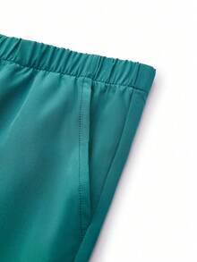 TaskEZ Scrubs Set: V-Neck Short Sleeve Top & Pants Scrub Uniform For Healthcare Workers - Green - View 3