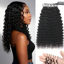 Boho Braids Human Crochet Hair In 100% Remy Human Hair Feather Line Crochet Hair Braids Salon Silky Seamless Invisible Natural Black Color For Thin Hair Woman Micro Pre Looped Crochet Human Hair Deep Wave Extensions