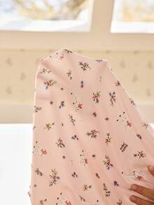 CottageSlumber Plus Size Knitted Ribbed Floral & Cartoon Dog Print Camisole & Shorts Pajama Set - Pink - View 3