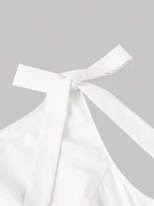 SHEIN MOD Đầm cổ tròn không tay, phối màu, thắt nơ trang trí, dáng xòe in hoa – Hoàn hảo cho kỳ nghỉ, hẹn hò, dã ngoại, tiệc tùng, dạ hội, lễ hội và sinh nhật; Lãng mạn và dễ thương - Nhiều màu - Xem 7