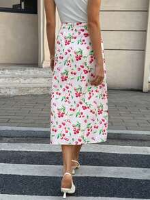 Cévolie Women's Casual Fruit Print A-Line Skirt, Summer - Multicolor - View 2