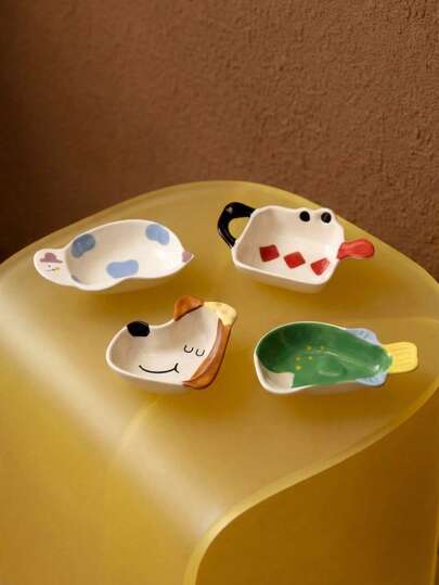 Joivida 1个卡通动物首饰托盘，可爱小巧精致。可用作道具、首饰收纳、装饰品，适合生日装饰、厨房摆设。也适合作为情人节、新年礼物。