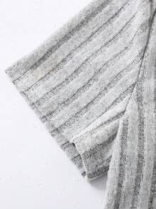 SHEIN Girlism Teen Girl Colorblock 2 In 1 Design Fitted Short Sleeve T-Shirt, Summer Knit Top, Short Sleeve Top, Ribbed Knit Top - Light Grey - View 6